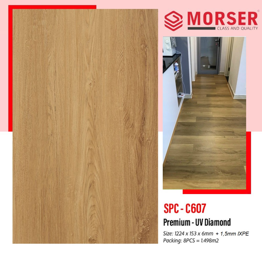 Sàn nhựa hèm khóa SPC Morser 6mm - C607 - Ảnh 3