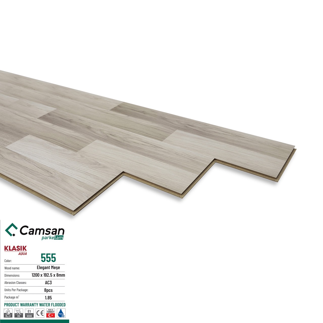 Sàn gỗ Camsan Aqua 8mm - 555 - Klasik - Ảnh 3