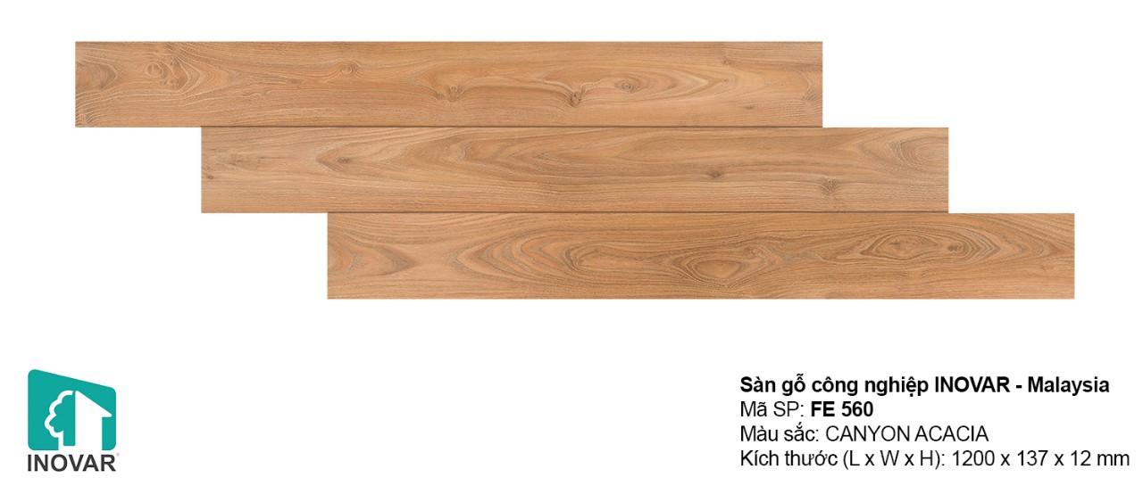 Sàn gỗ Inovar 12mm đã thi công thực tế tại phòng khách hiện đại