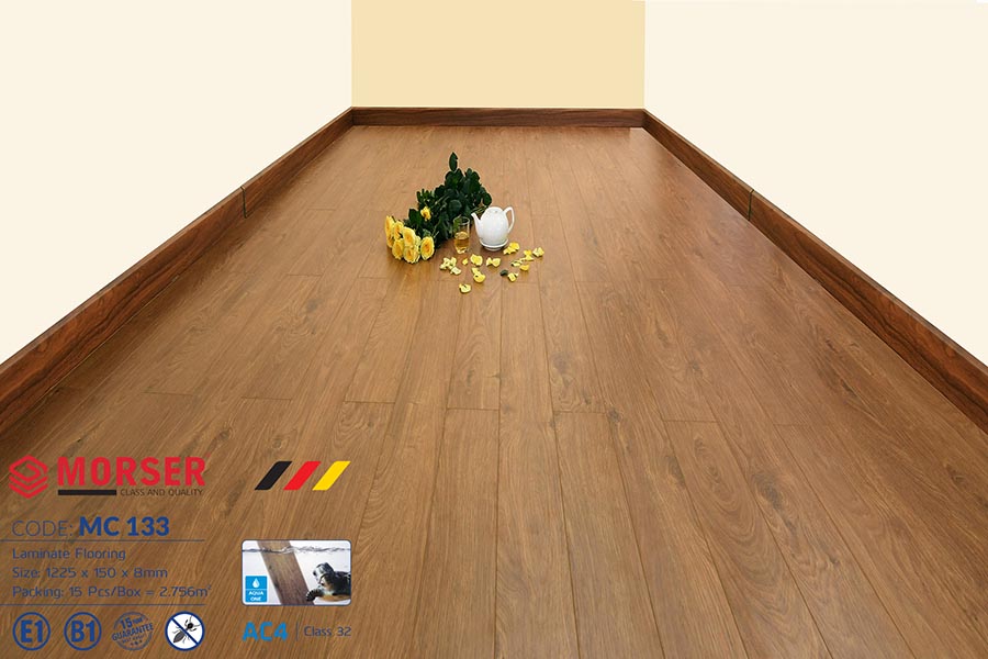 Sàn gỗ Morser 8mm bề mặt sần - chống trơn trượt
