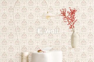 Giấy dán tường Promise Korea 52502 - Damask Hoa Cổ Điển Kem Hồng