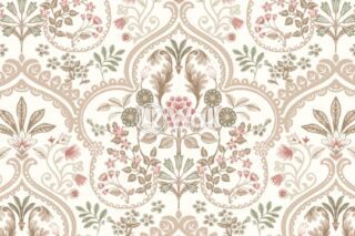 Giấy dán tường Promise Korea 52502 - Damask Hoa Cổ Điển Kem Hồng