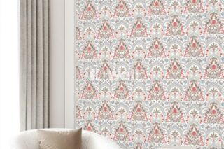 Giấy dán tường Promise Korea 52502 - Damask Hoa Cổ Điển Kem Hồng