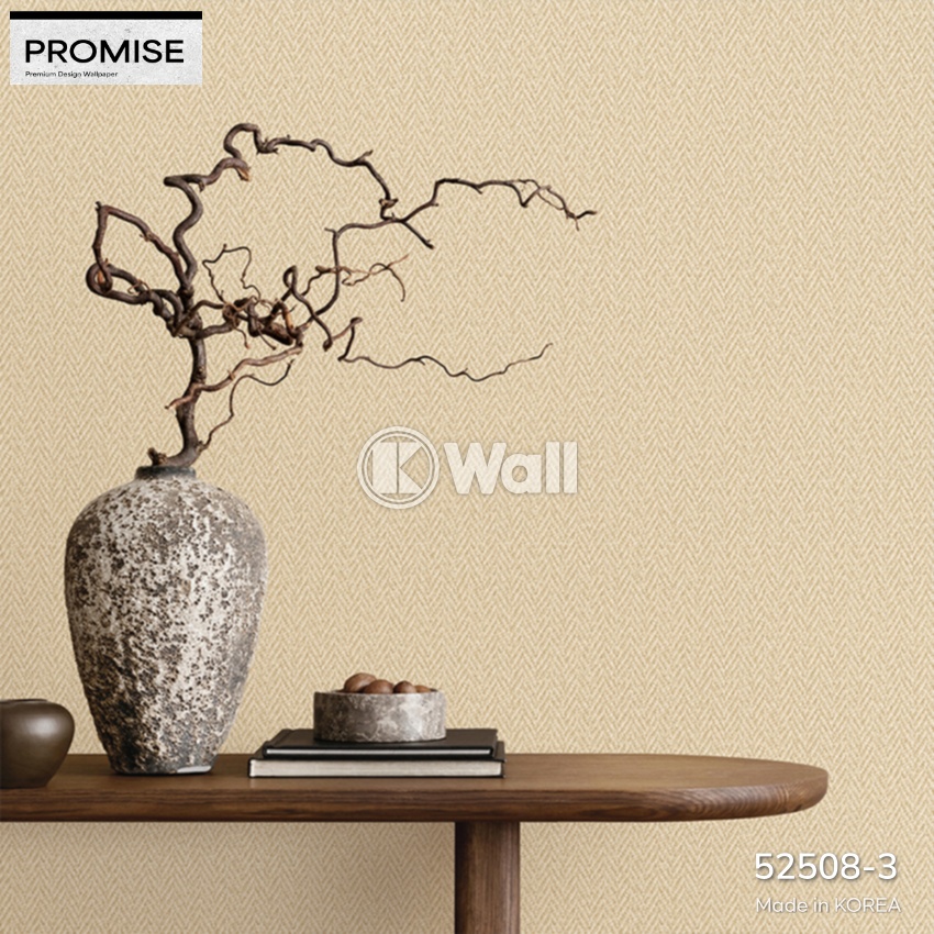 Giấy dán tường Promise Korea 52508 - Dệt Mịn Trắng Ngà Nghỉ Dưỡng
