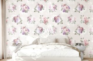 Giấy dán tường Promise Korea 52510 - Hoa Peony Vintage Hồng Tím
