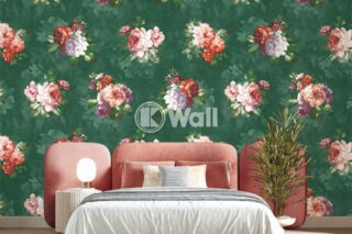Giấy dán tường Promise Korea 52510 - Hoa Peony Vintage Hồng Tím