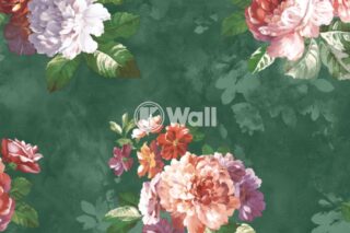 Giấy dán tường Promise Korea 52510 - Hoa Peony Vintage Hồng Tím