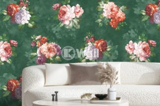 Giấy dán tường Promise Korea 52510 - Hoa Peony Vintage Hồng Tím