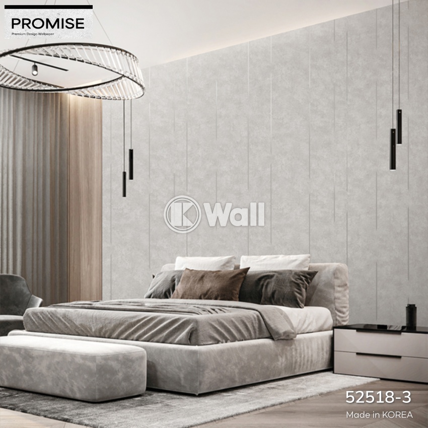Giấy dán tường Promise Korea 52518 - Sọc Dọc Champagne Trắng Xám