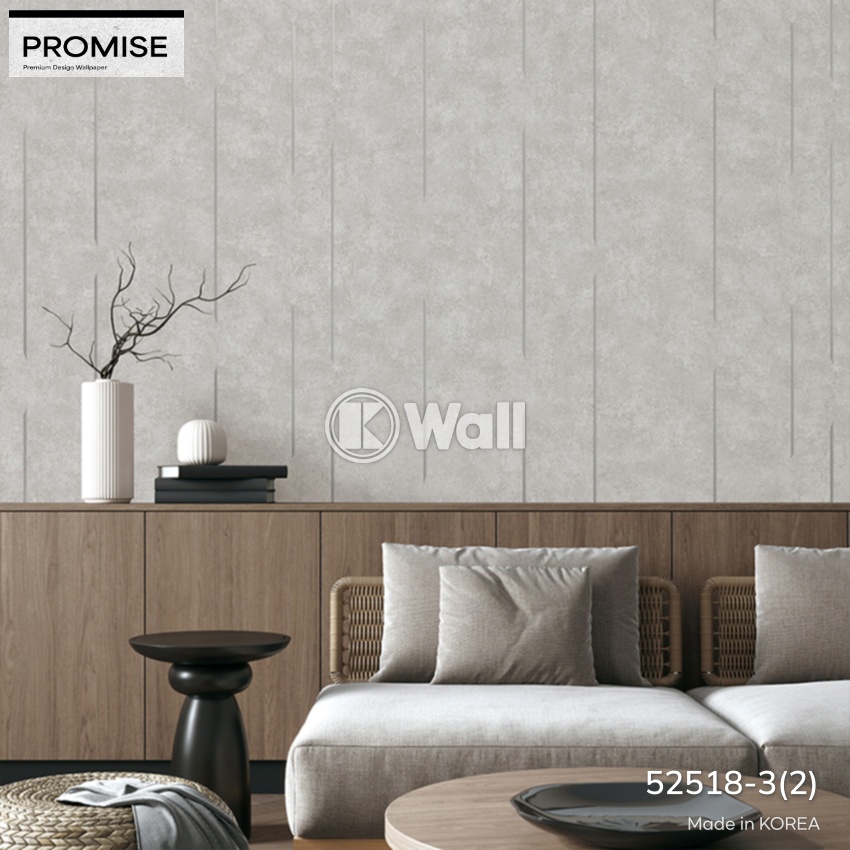 Giấy dán tường Promise Korea 52518 - Sọc Dọc Champagne Trắng Xám