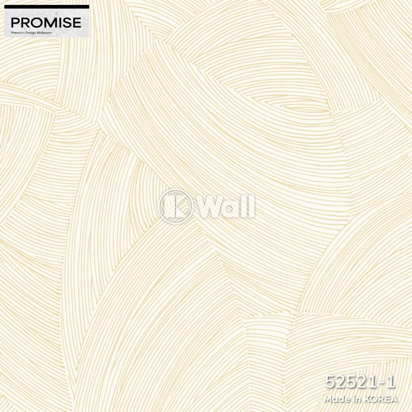 Giấy dán tường Promise Korea 52521 - Cánh Cong Art Deco Kem Vàng