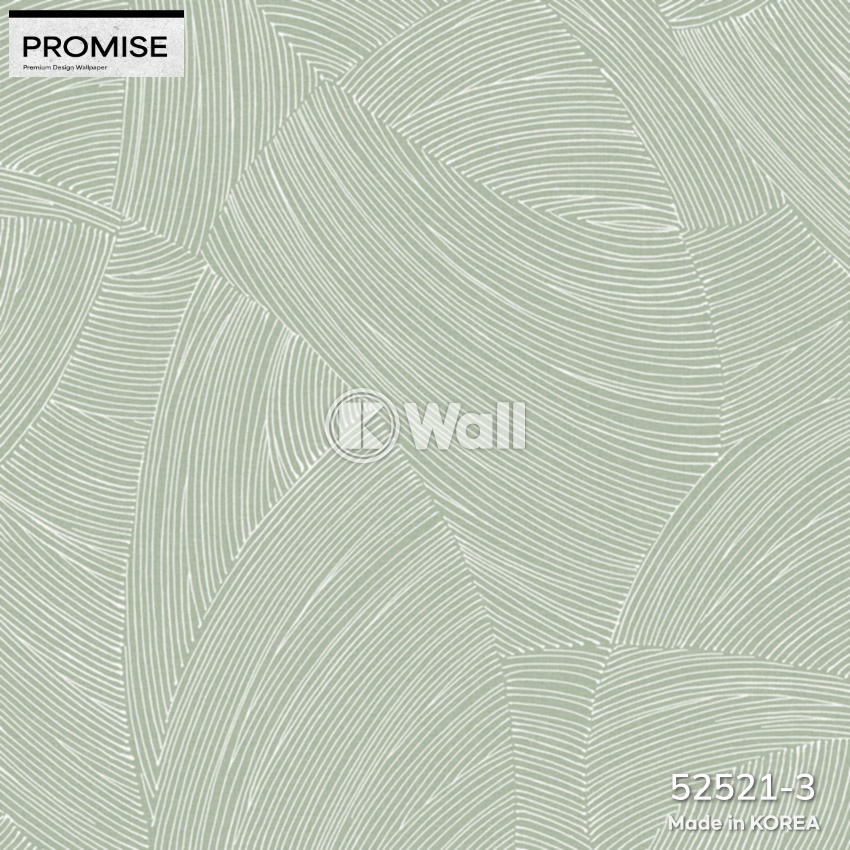 Giấy dán tường Promise Korea 52521 - Cánh Cong Art Deco Kem Vàng