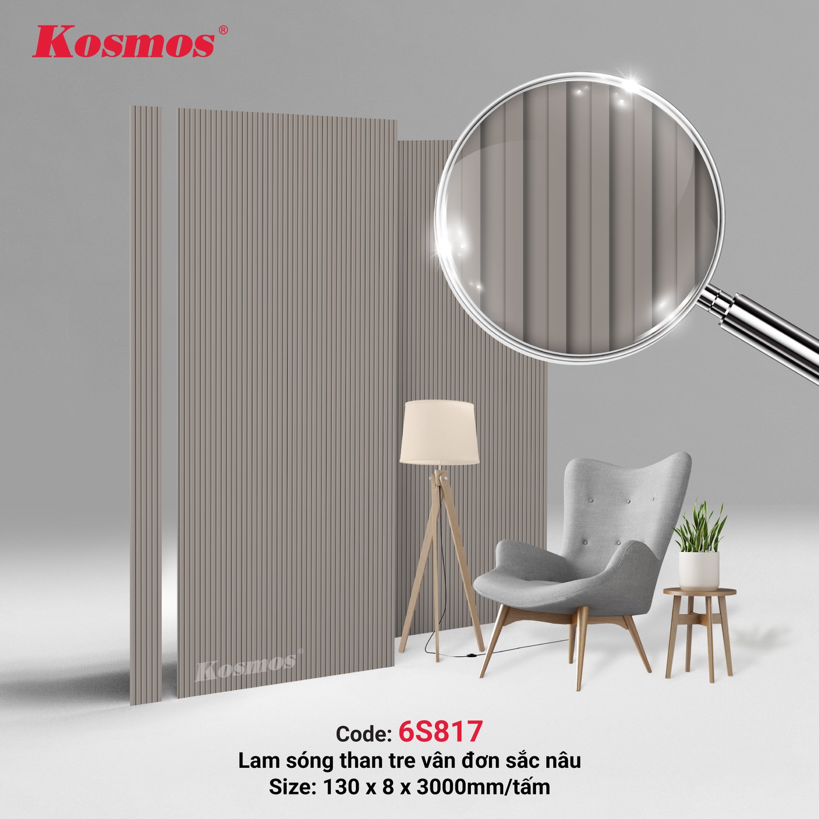 Tấm ốp than tre Kosmos TT-817 - ảnh thiết kế