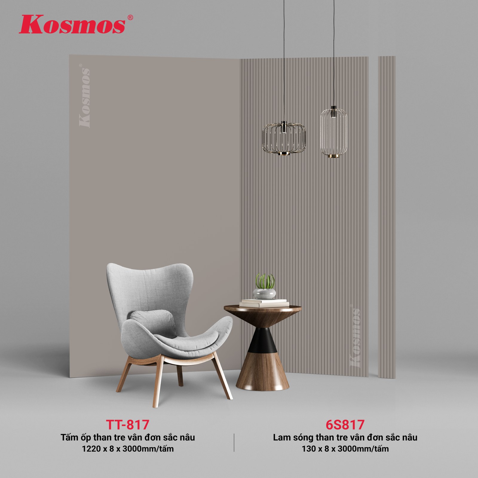 Tấm ốp than tre Kosmos TT-817 - ảnh thiết kế