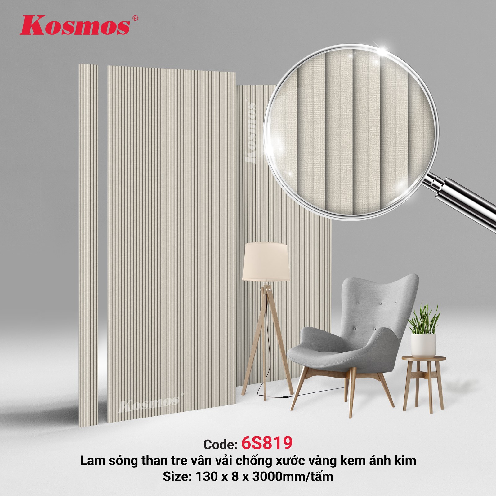 Tấm ốp than tre Kosmos TT-819 - ảnh thiết kế