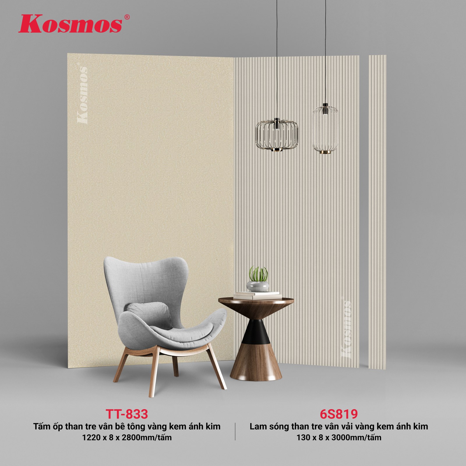 Tấm ốp than tre Kosmos TT-819 - ảnh thiết kế