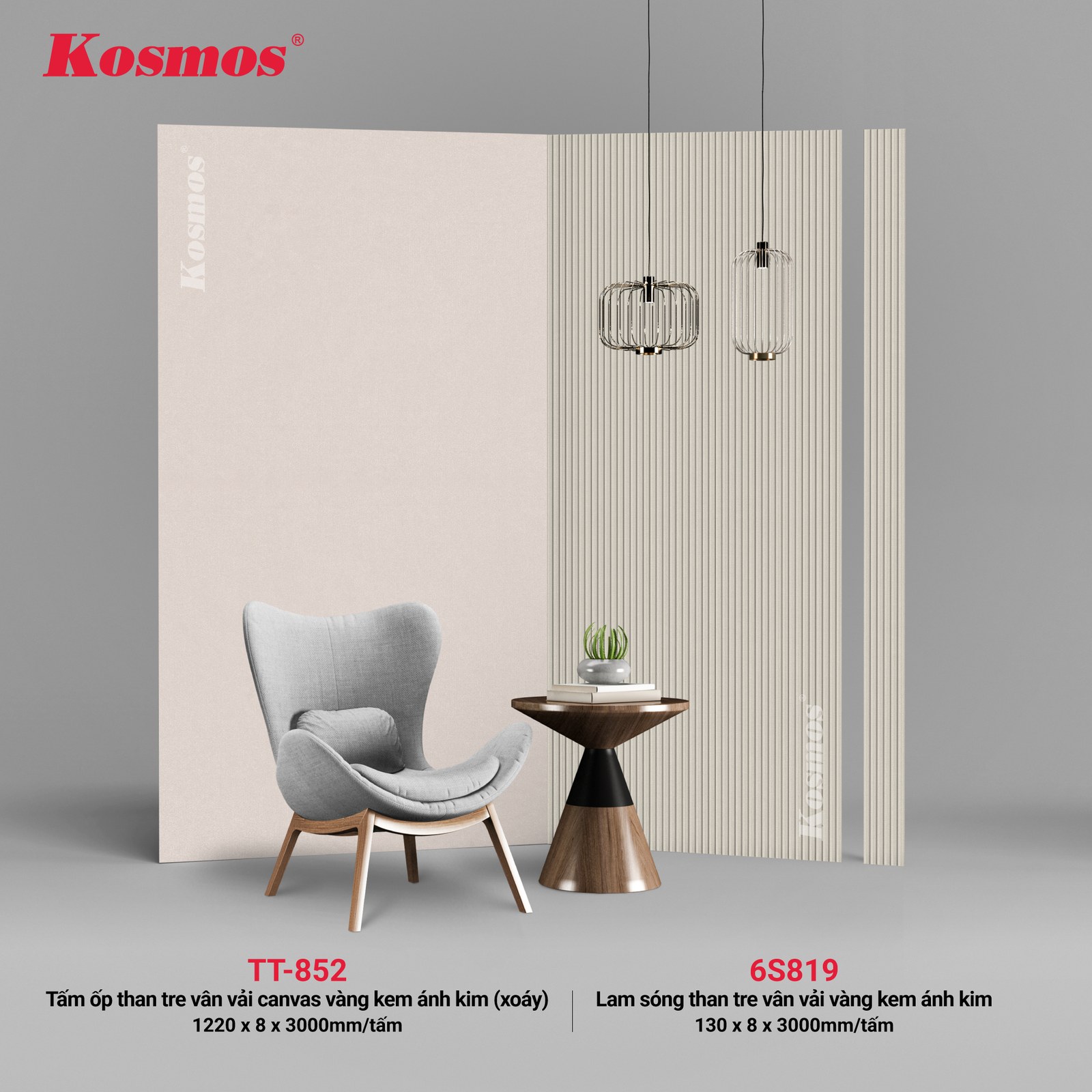 Tấm ốp than tre Kosmos TT-819 - ảnh thiết kế