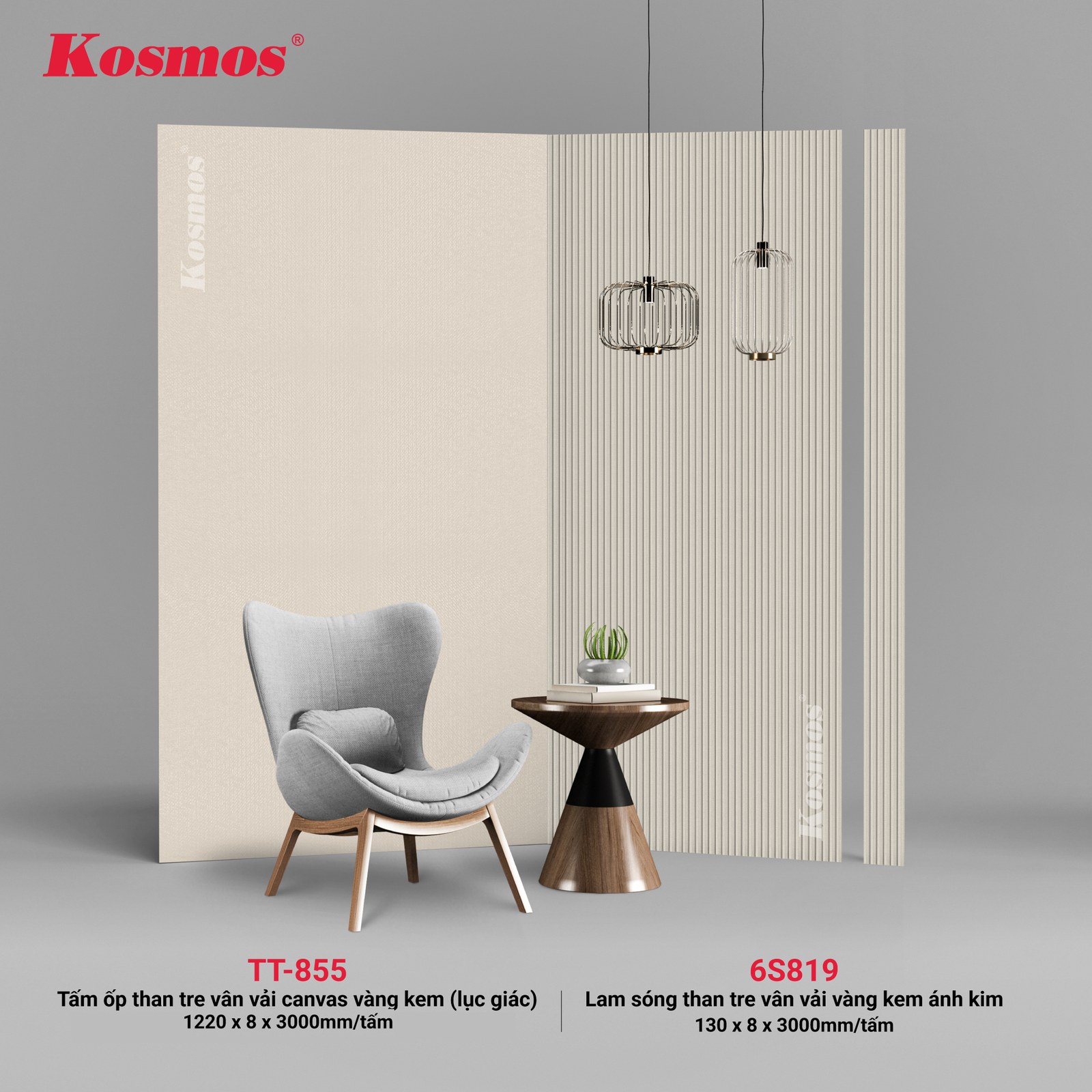 Tấm ốp than tre Kosmos TT-819 - ảnh thiết kế