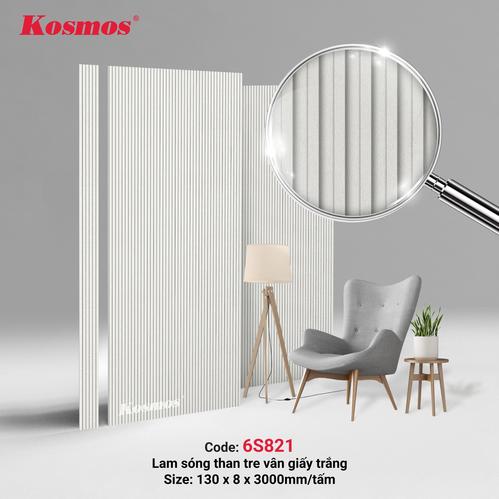 Tấm ốp than tre Kosmos TT-821 - ảnh thiết kế
