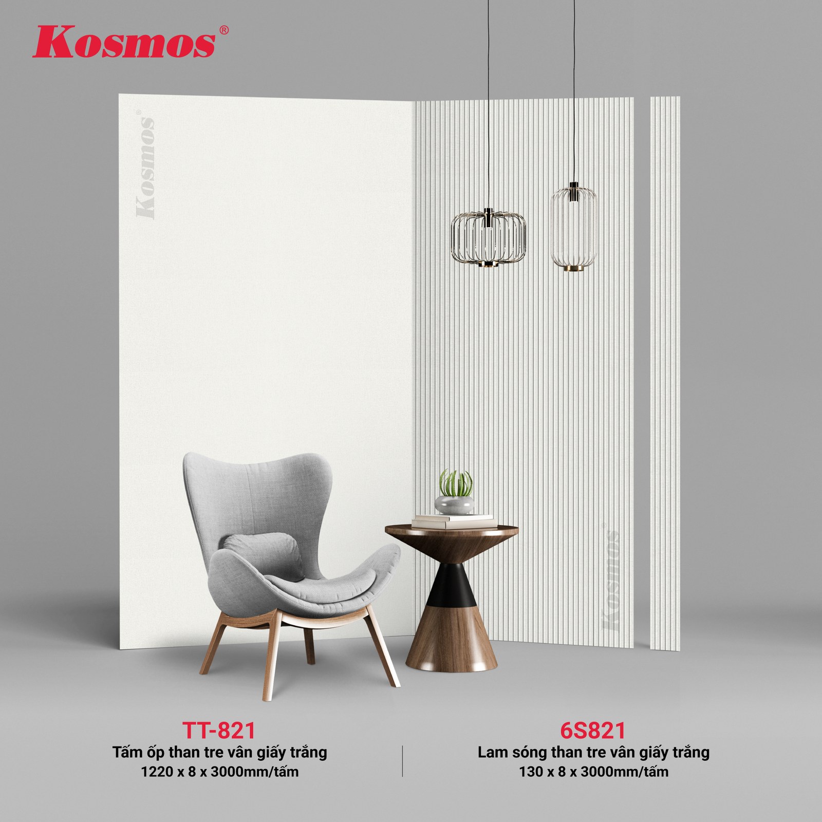 Tấm ốp than tre Kosmos TT-821 - ảnh thiết kế