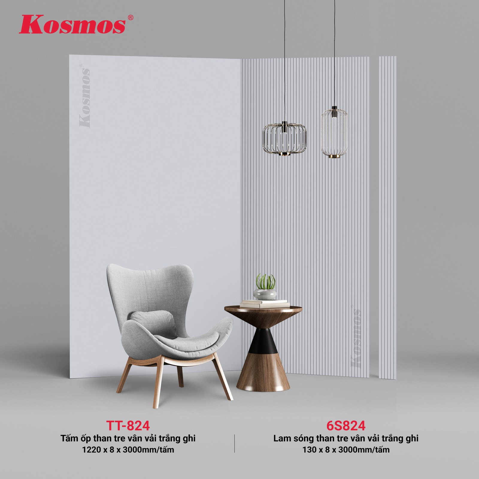 Tấm ốp than tre Kosmos TT-824 - ảnh thiết kế