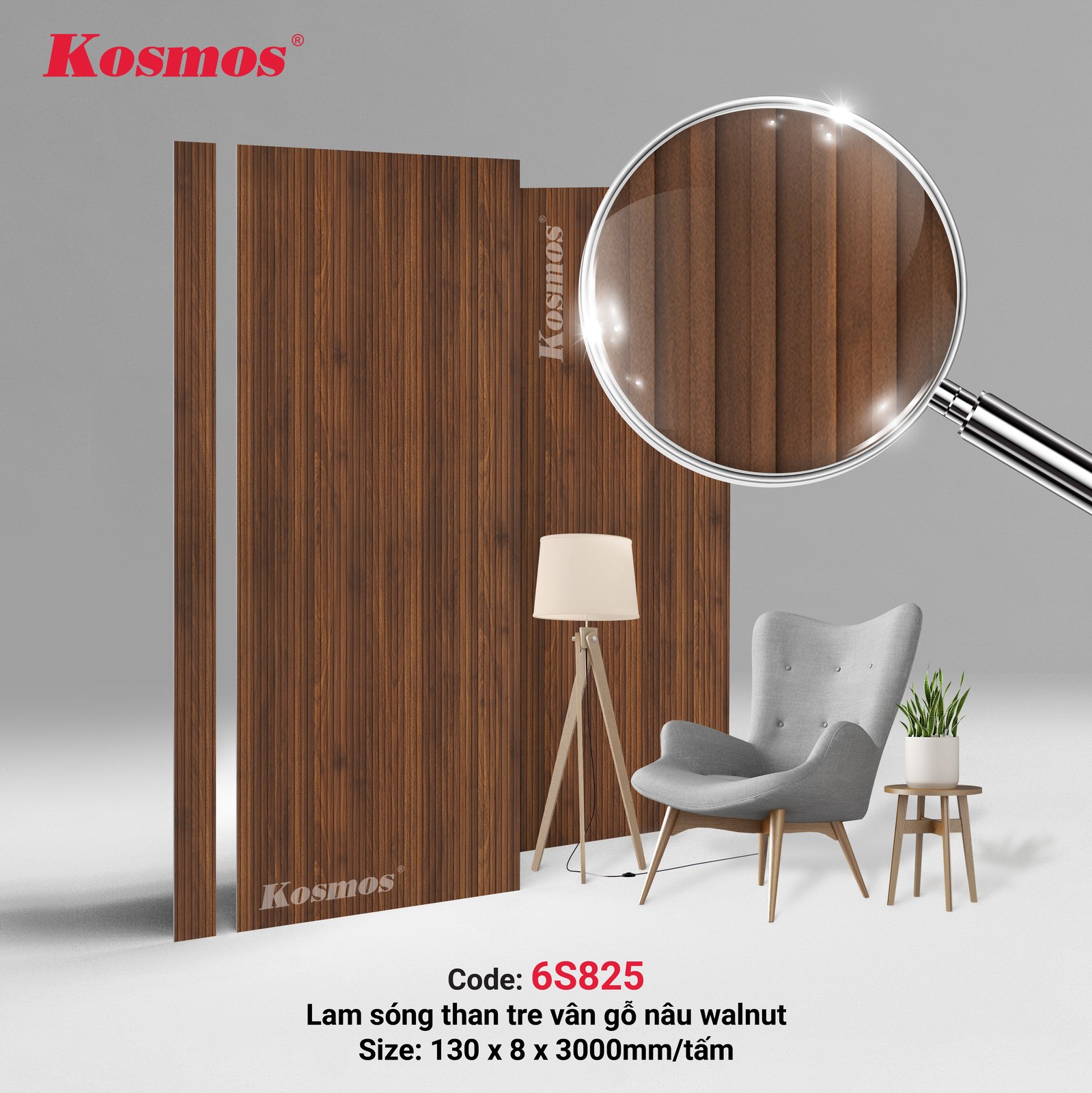 Tấm ốp than tre Kosmos TT-825 - ảnh thiết kế