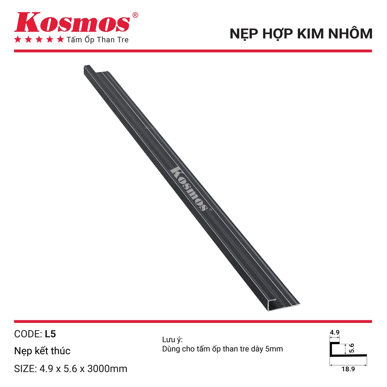 Nẹp nhôm kết thúc L5 L5 - Sàn Gỗ Thiên Ngân
