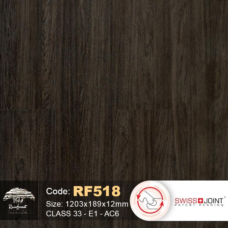 Sàn gỗ Rain Forest 12mm RF518 vân óc chó sang trọng