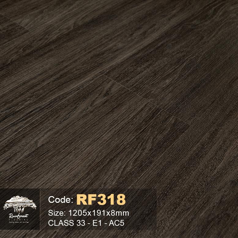 Sàn gỗ Rain Forest 8mm RF318 Walnut Brown phòng khách hiện đại