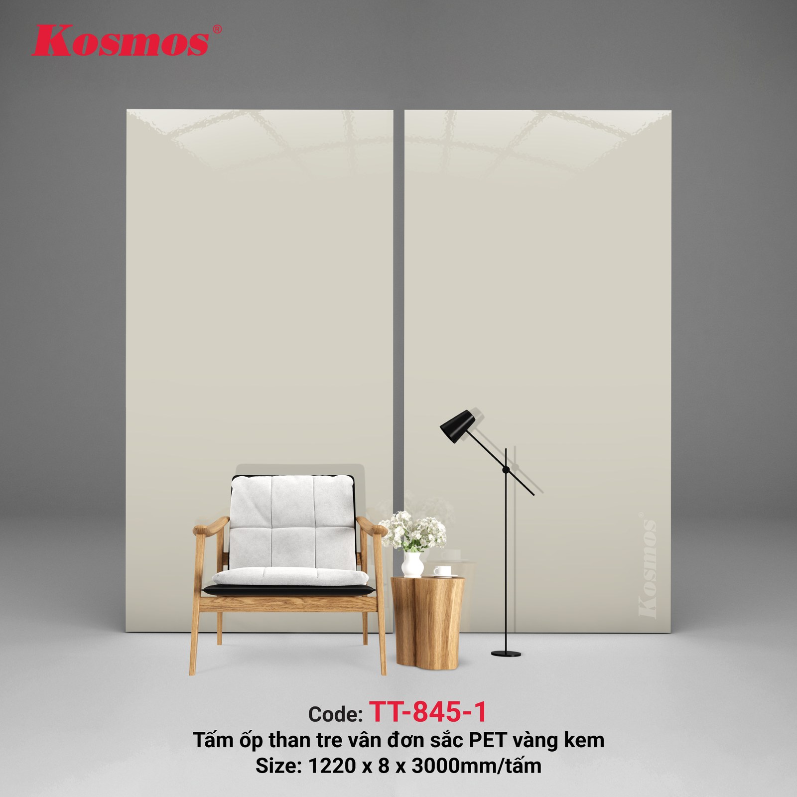 Tấm ốp than tre Kosmos TT-845 - ảnh thiết kế