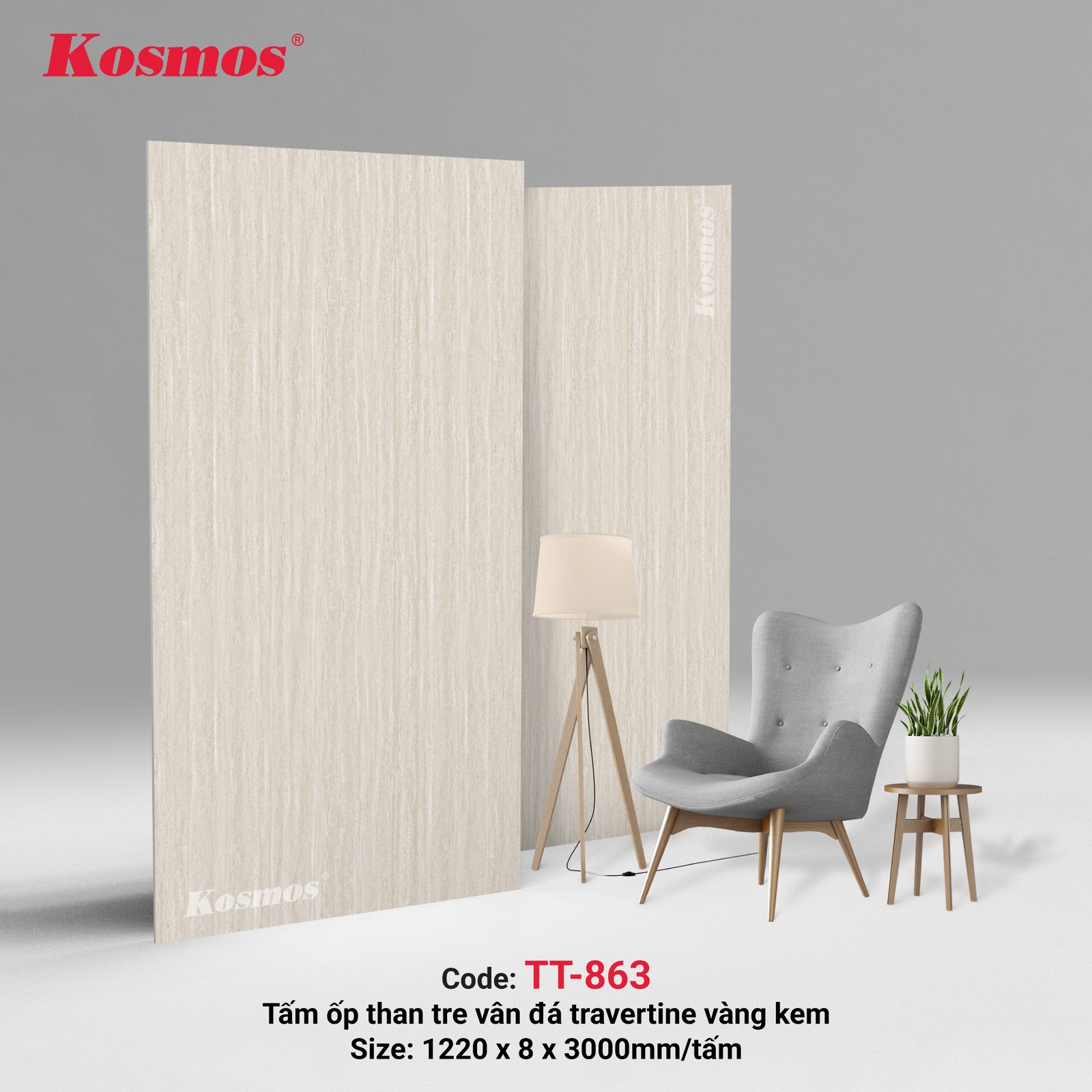 Tấm ốp than tre Kosmos TT-863 - ảnh thiết kế