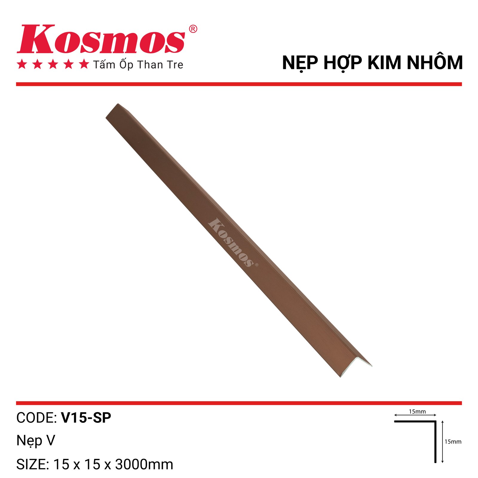 Nẹp nhôm chữ V15 V15 - Sàn Gỗ Thiên Ngân