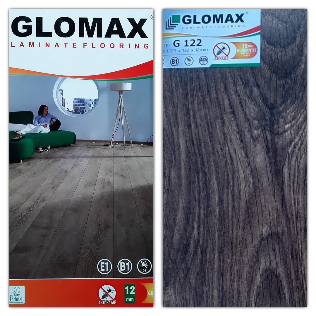 Sàn gỗ Glomax 12mm vân sồi sáng phòng khách