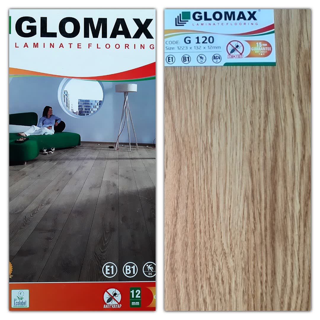 Sàn gỗ Glomax 12mm vân walnut ấm Hàn Quốc
