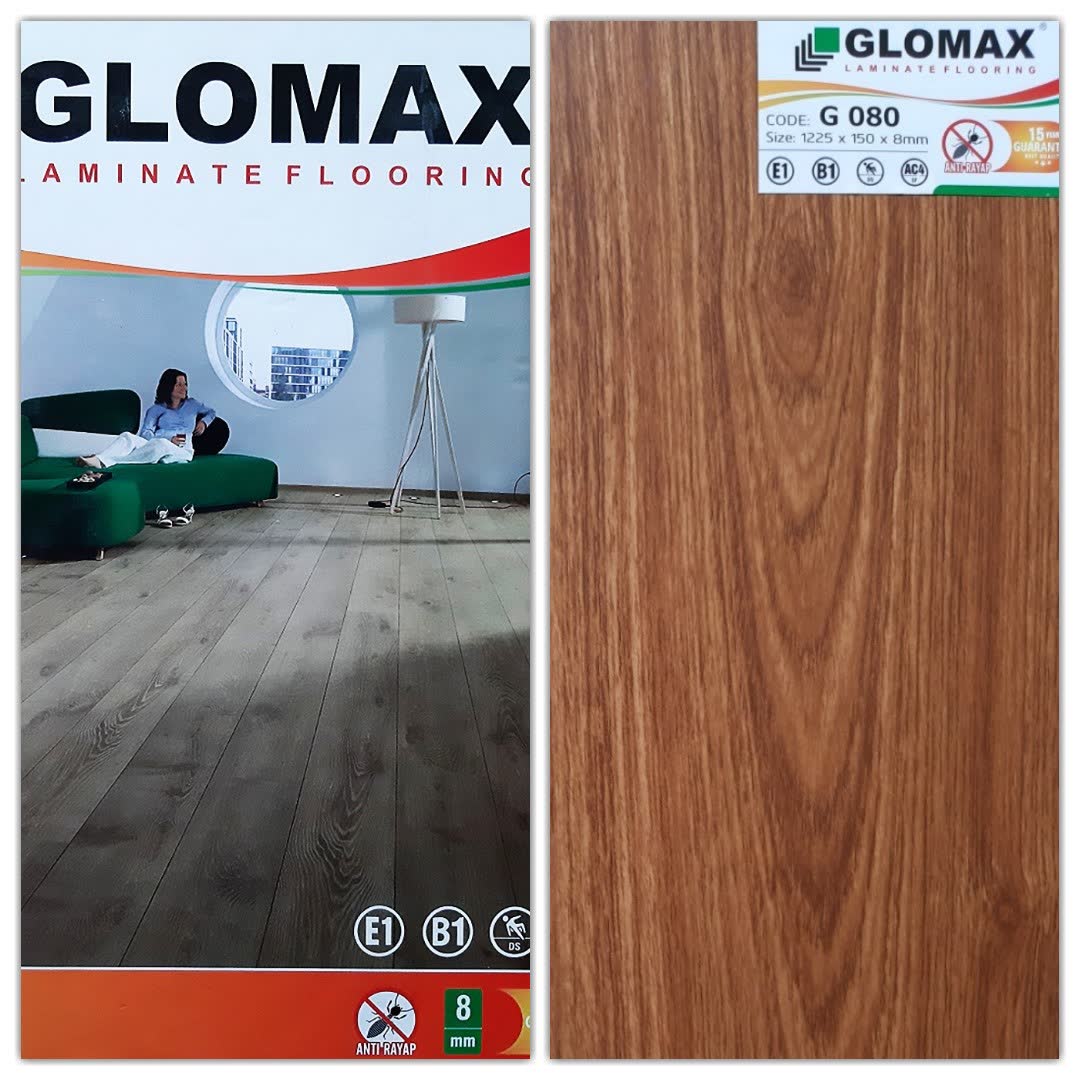 Sàn gỗ Glomax 8mm G080 vân sồi sáng Hàn Quốc
