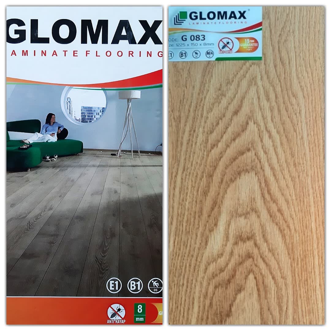 Sàn gỗ Glomax 8mm G083 walnut ấm Hàn Quốc