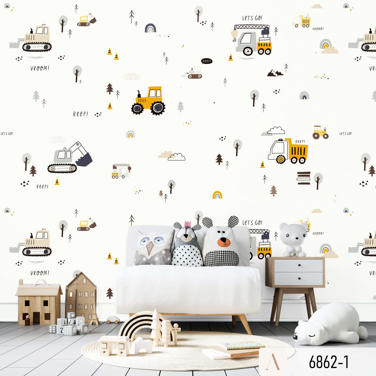 Giấy dán tường ALBANY 6862 phối cảnh nội thất 2025