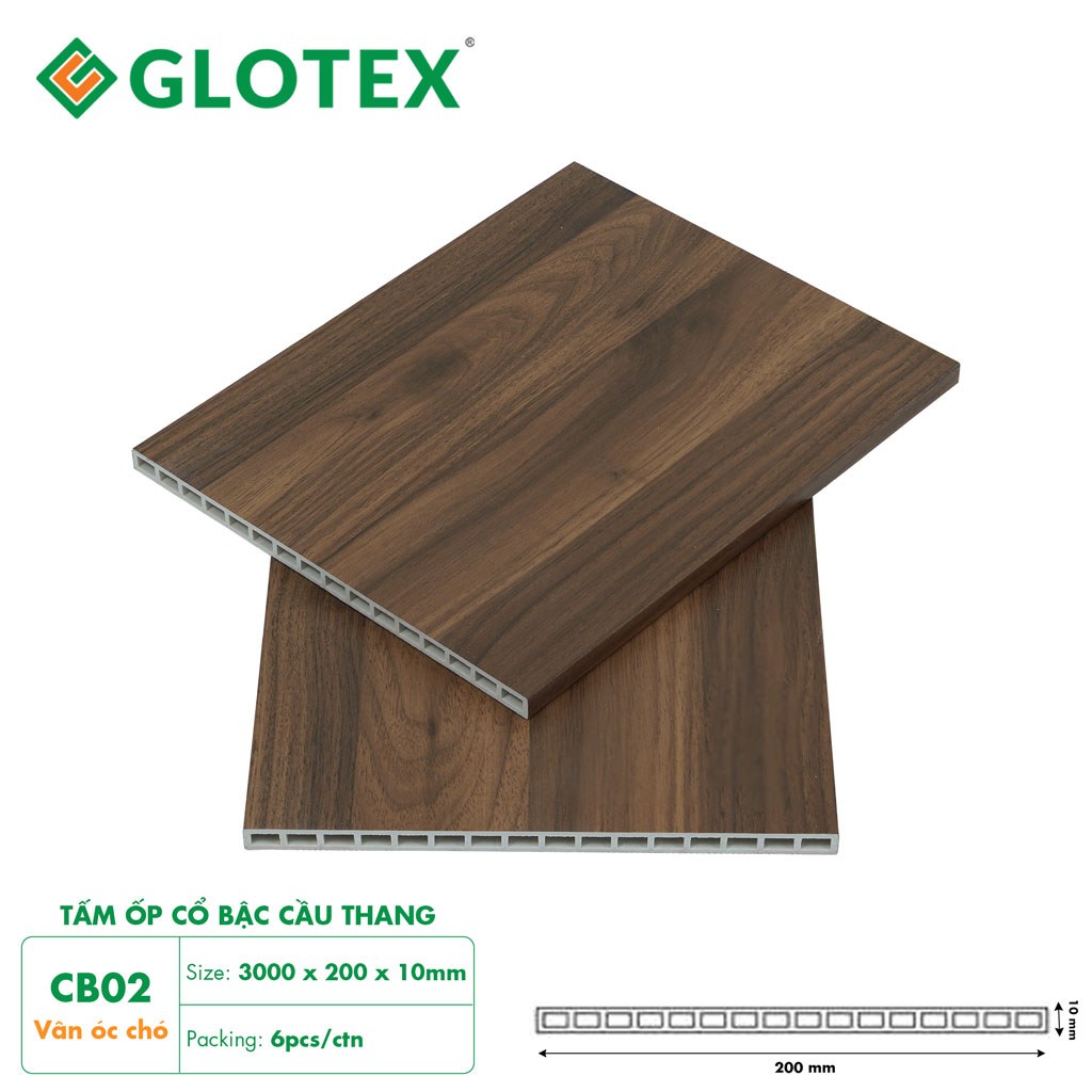 Cổ bậc cầu thang Glotex Nâu sồi đậm CB02 - Sàn Gỗ Thiên Ngân