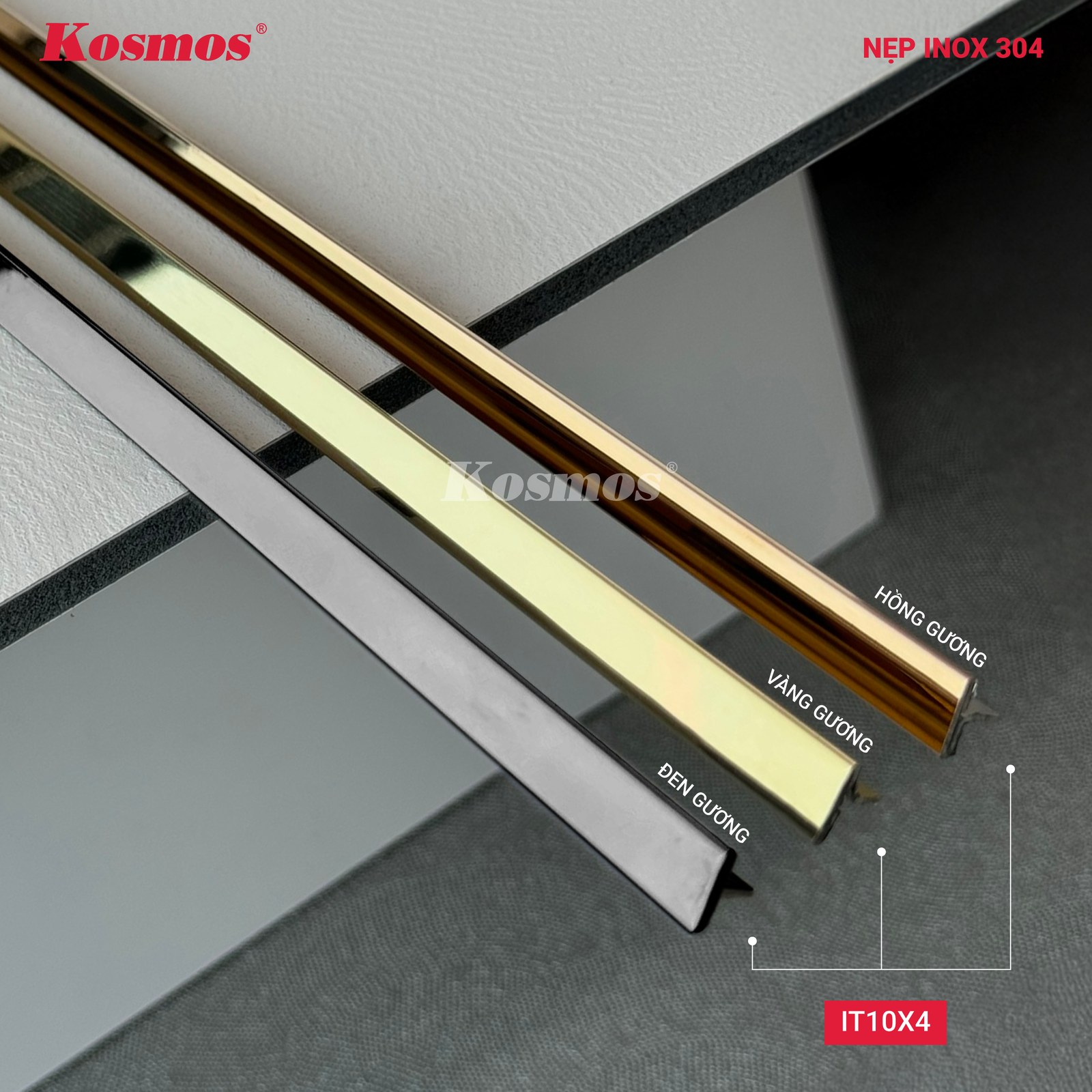 Nẹp inox IT10X4 Đa màu / mẫu chính - Sàn Gỗ Thiên Ngân