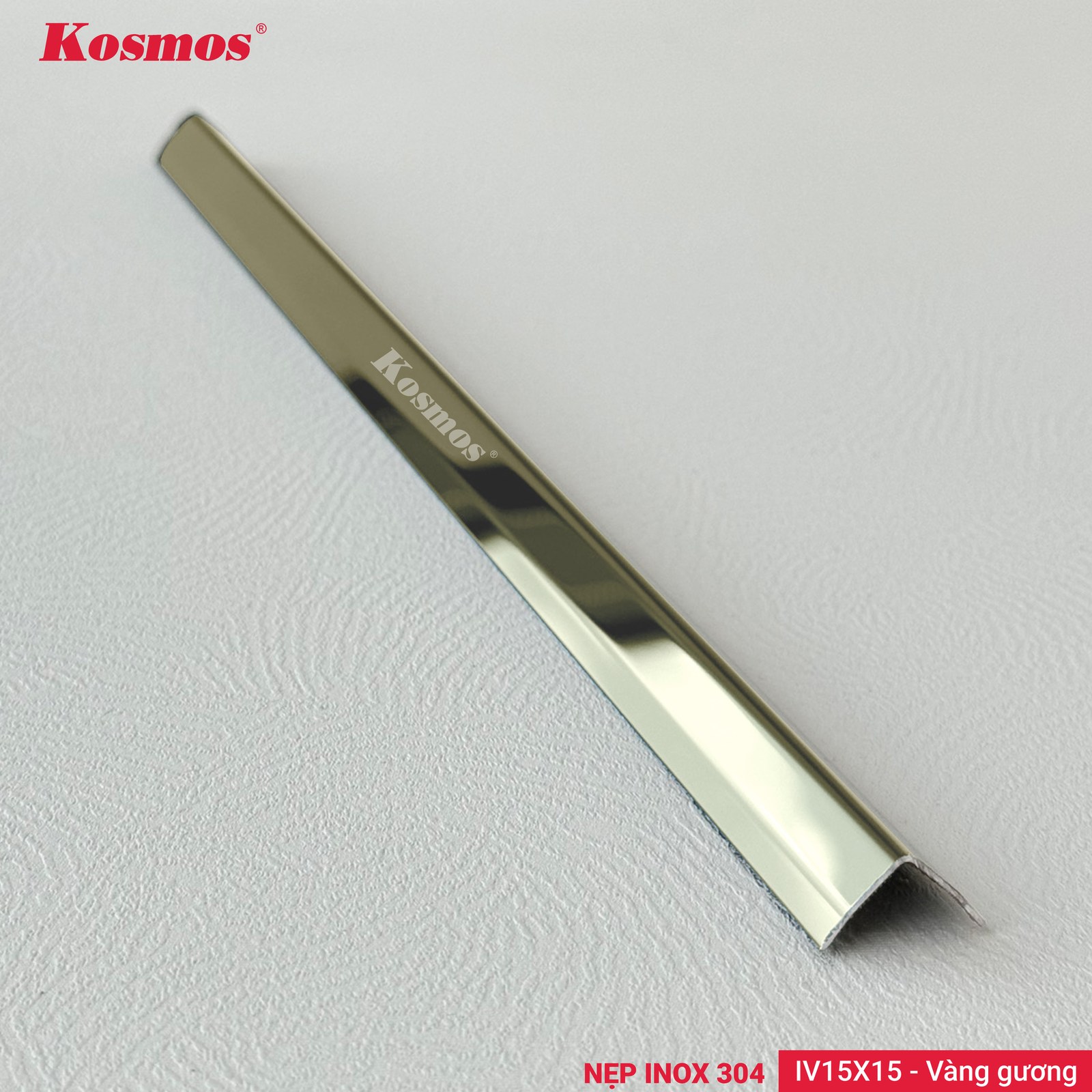 Nẹp inox IV15X15 Vàng gương - Sàn Gỗ Thiên Ngân
