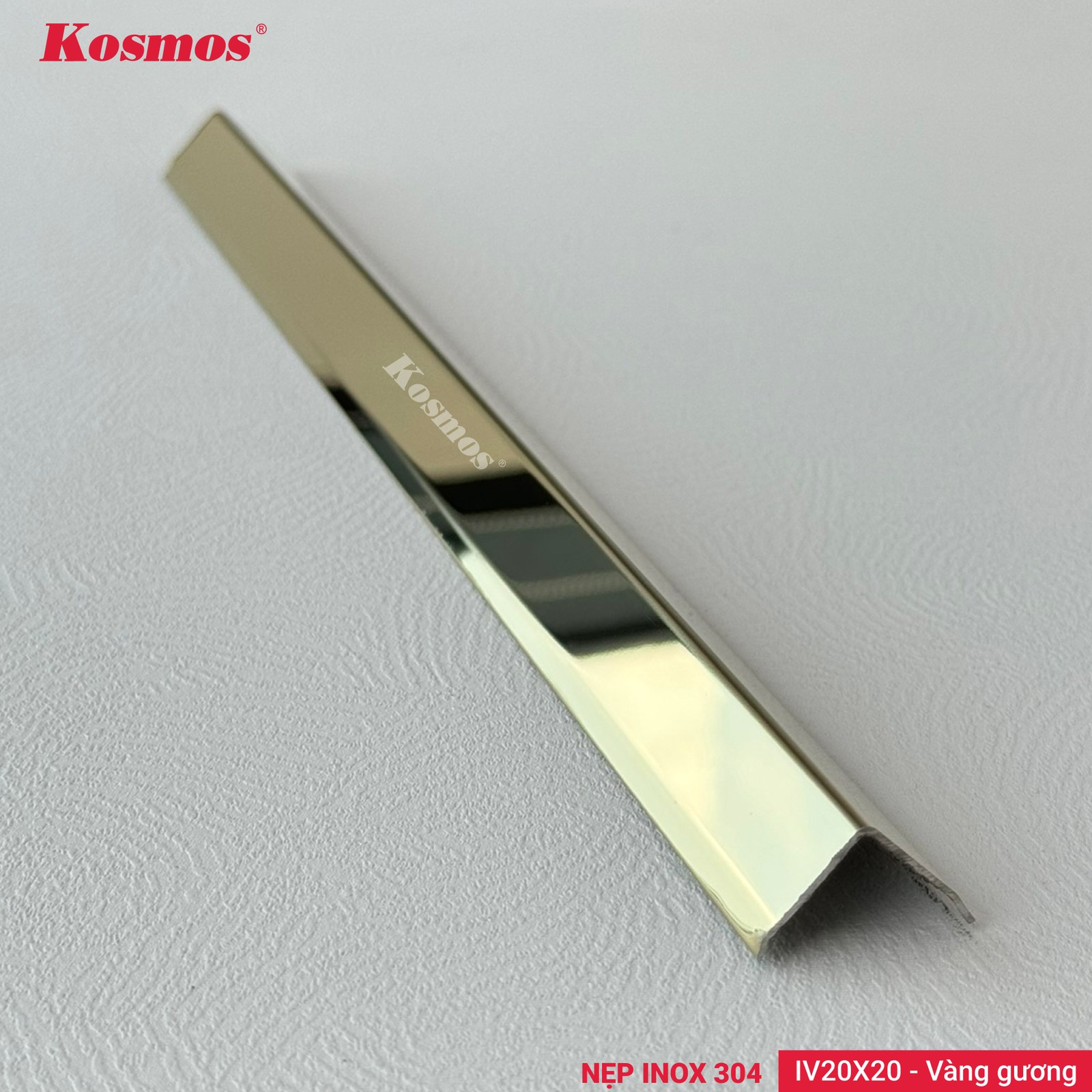 Nẹp inox IV20X20 Vàng gương - Sàn Gỗ Thiên Ngân