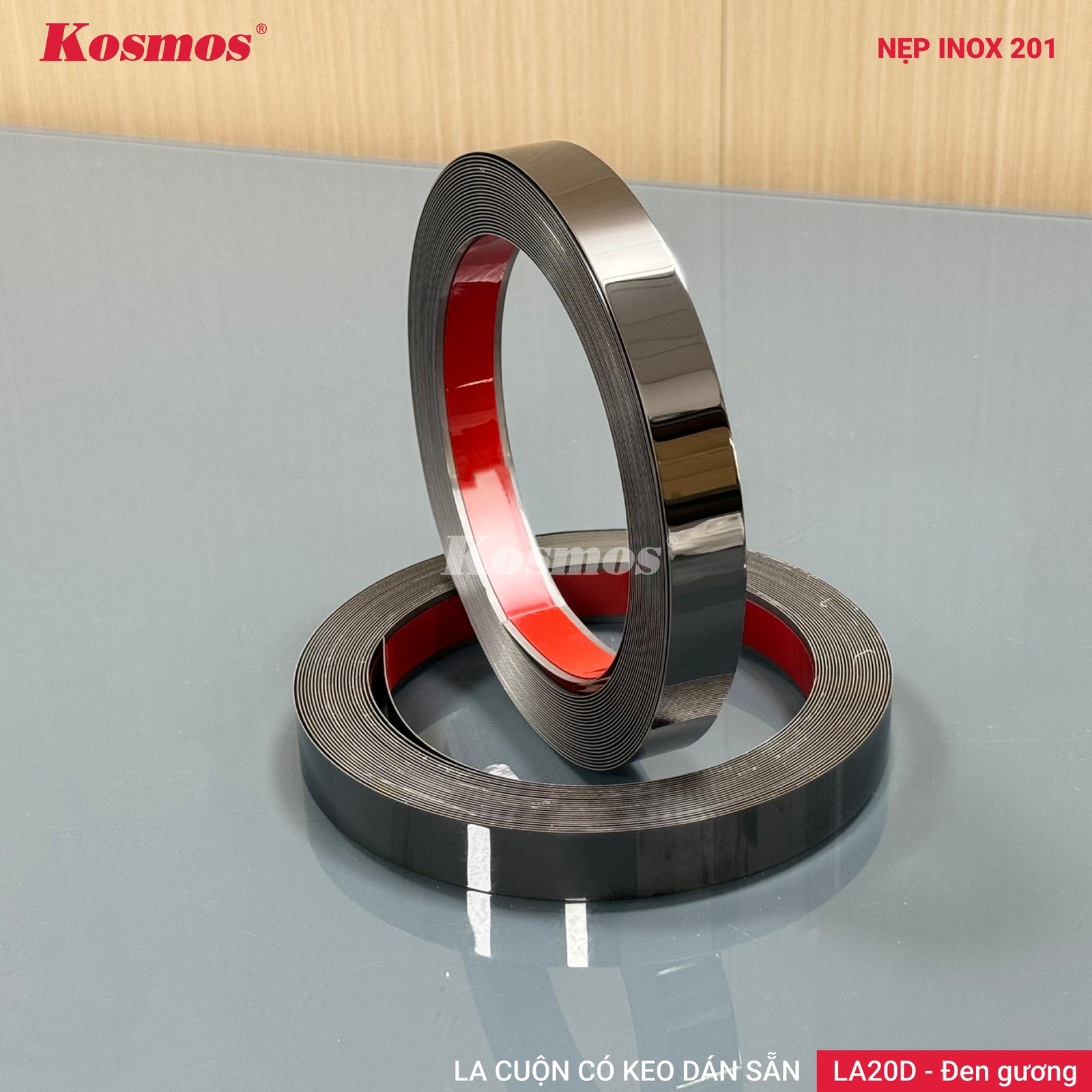 Nẹp inox LA20D Đen gương - Sàn Gỗ Thiên Ngân