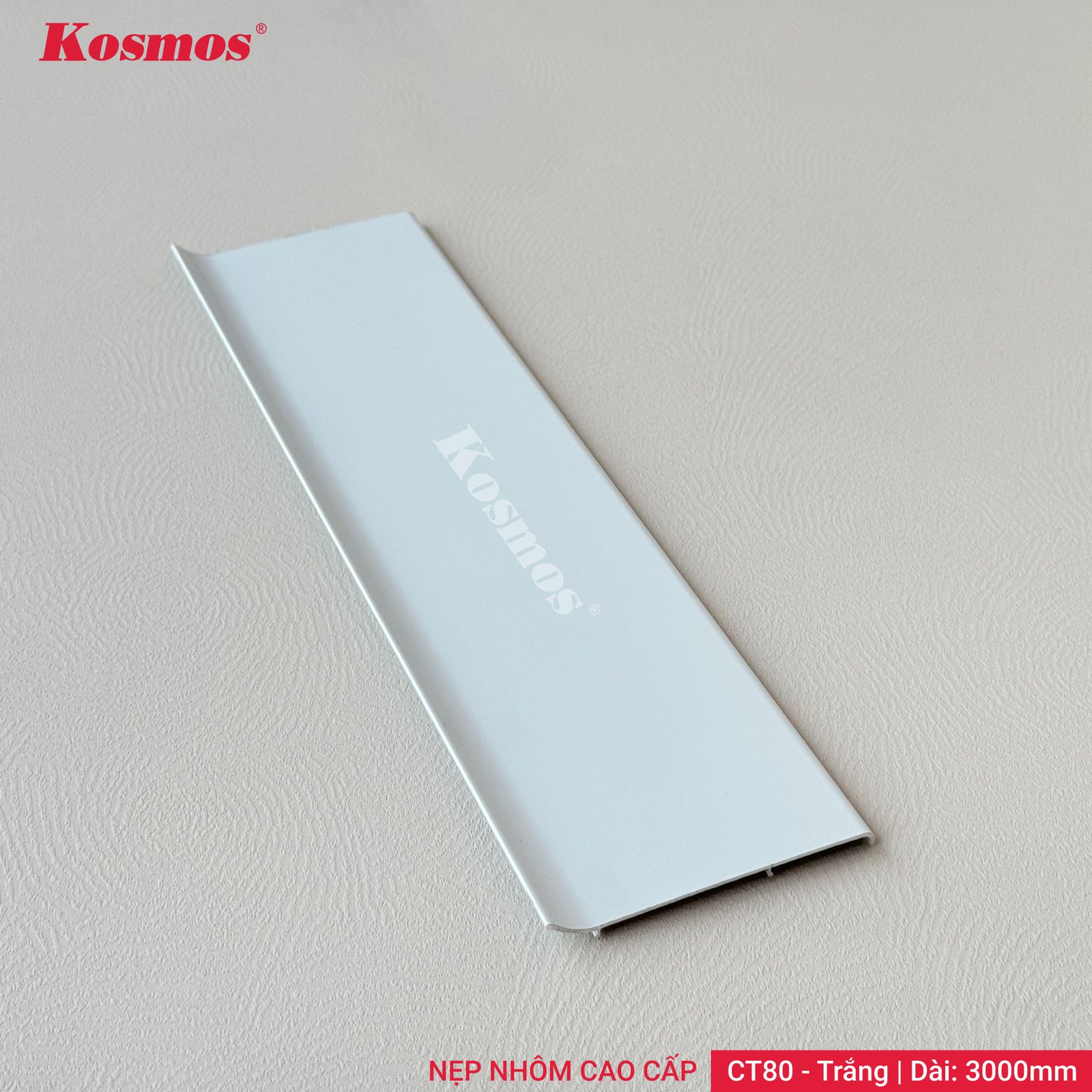 Nẹp nhôm CT80 Trắng - Sàn Gỗ Thiên Ngân