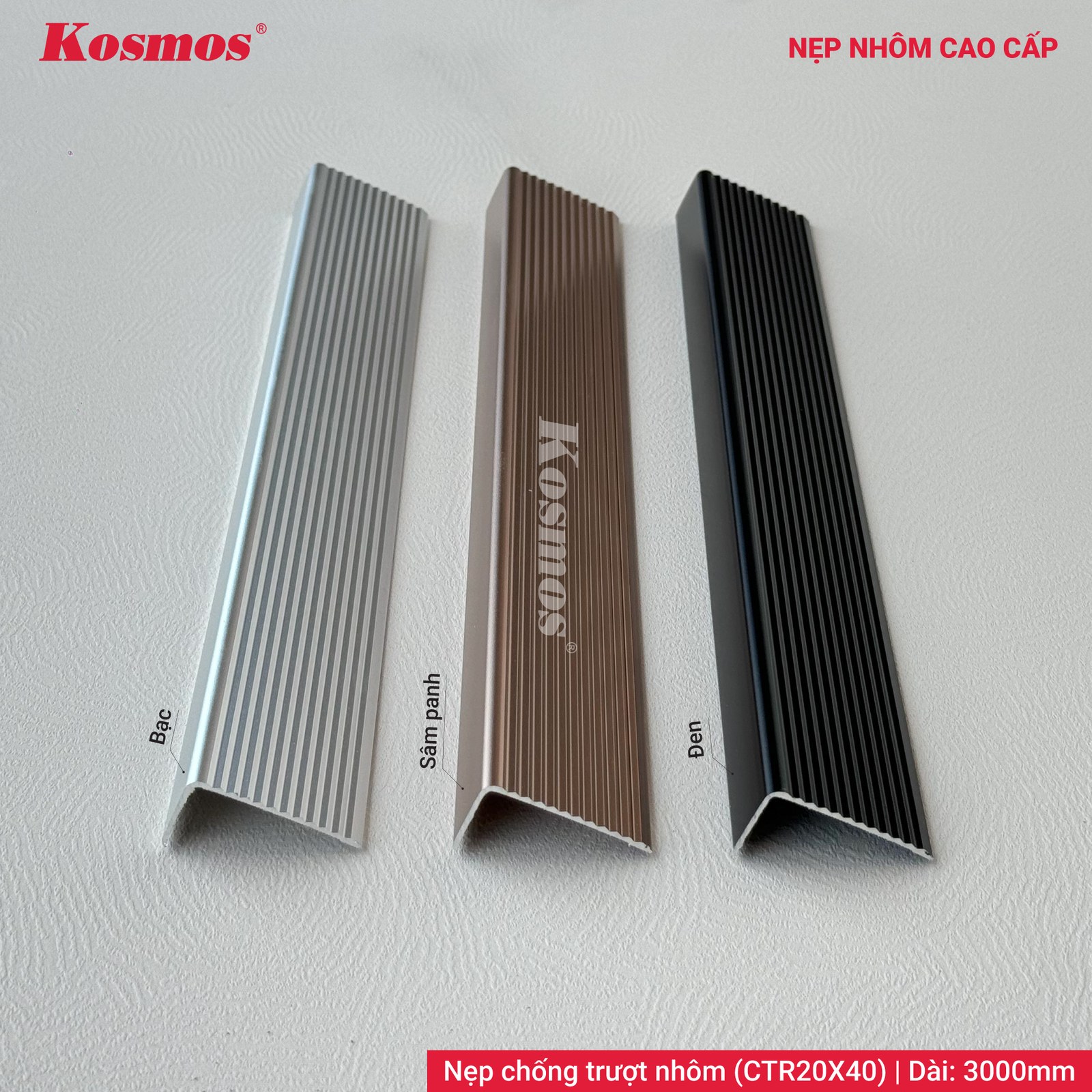Nẹp nhôm CTR20X40 Đa màu - Sàn Gỗ Thiên Ngân