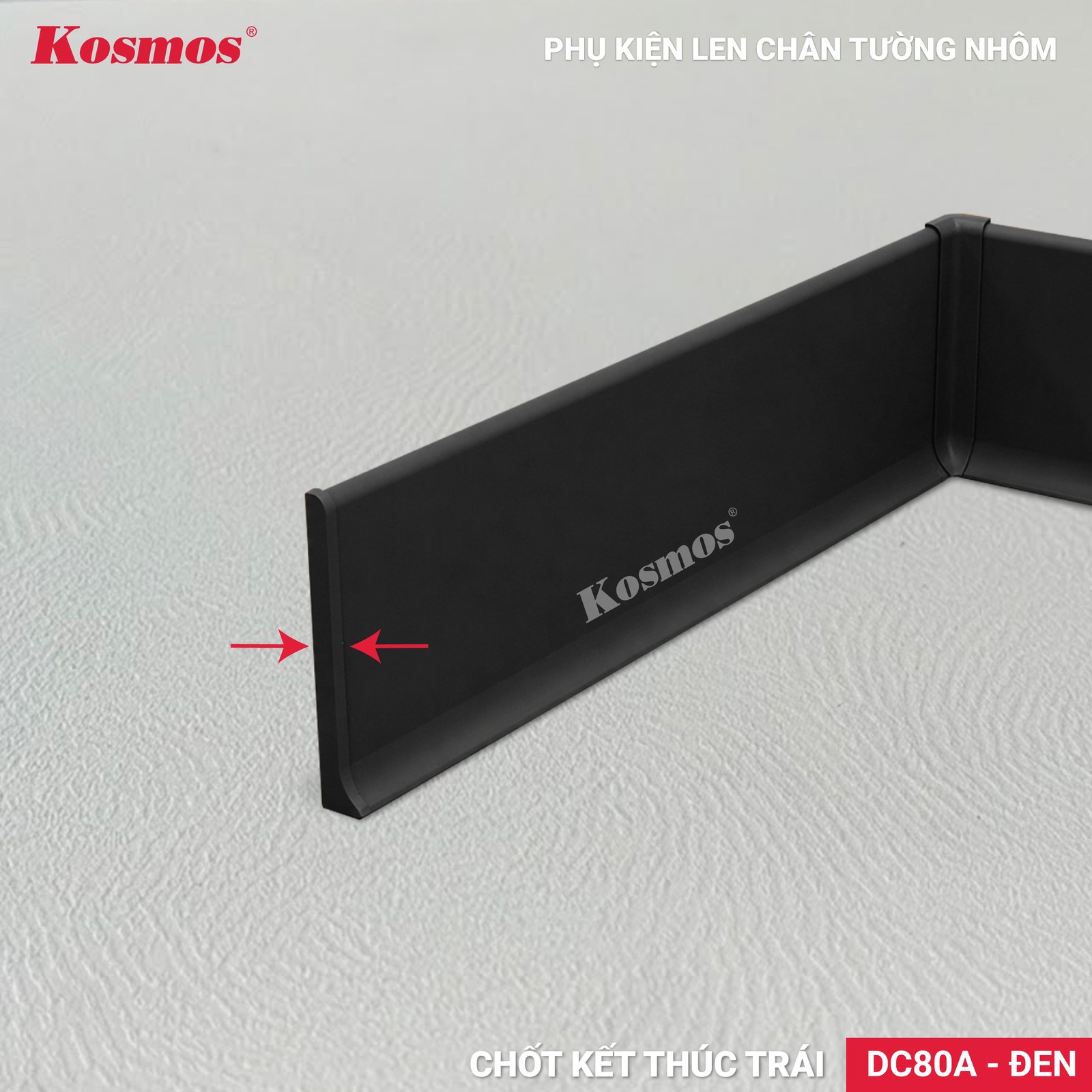Nẹp nhôm DC80A Đen - Sàn Gỗ Thiên Ngân