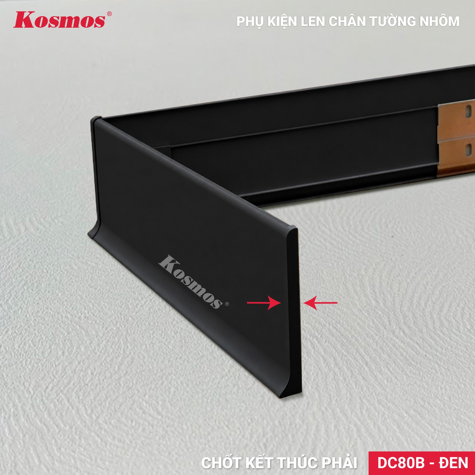 Nẹp nhôm DC80B Đen - Sàn Gỗ Thiên Ngân