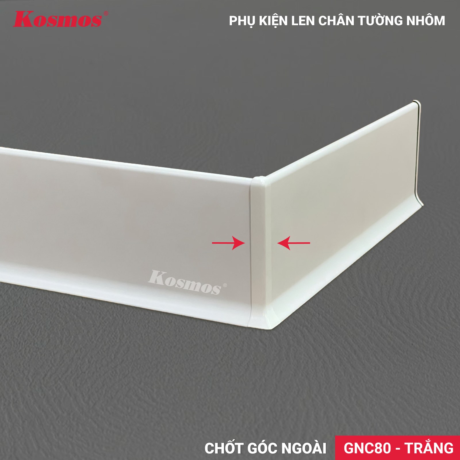 Nẹp nhôm GNC80 Trắng - Sàn Gỗ Thiên Ngân