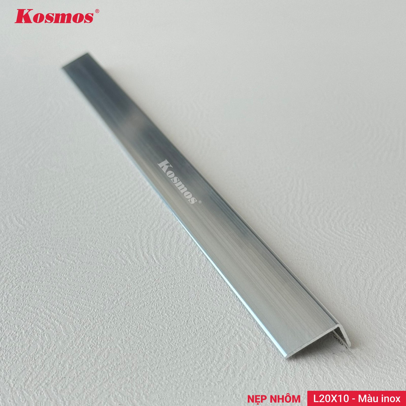 Nẹp nhôm L20X10 Màu inox - Sàn Gỗ Thiên Ngân
