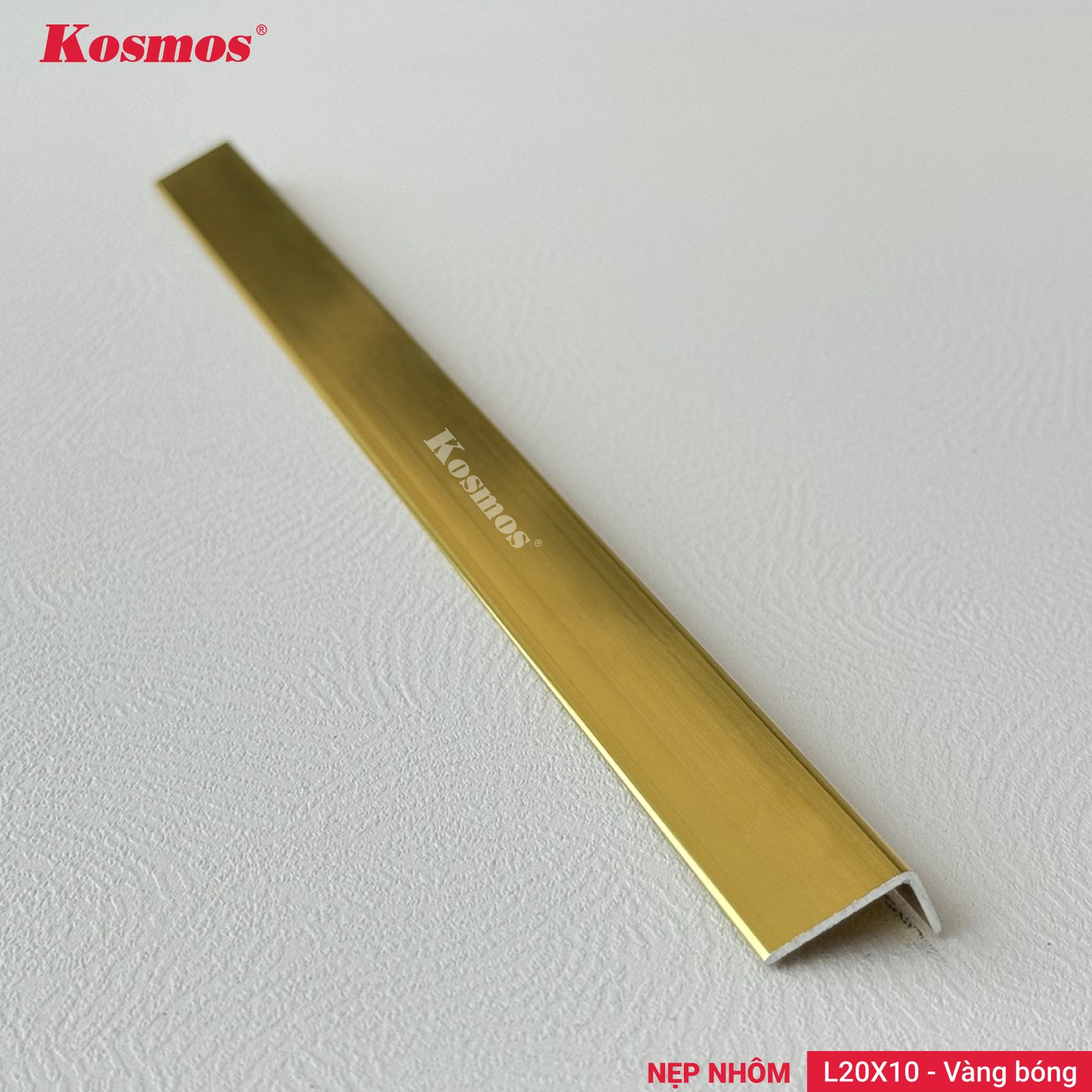 Nẹp nhôm L20X10 Vàng bóng - Sàn Gỗ Thiên Ngân
