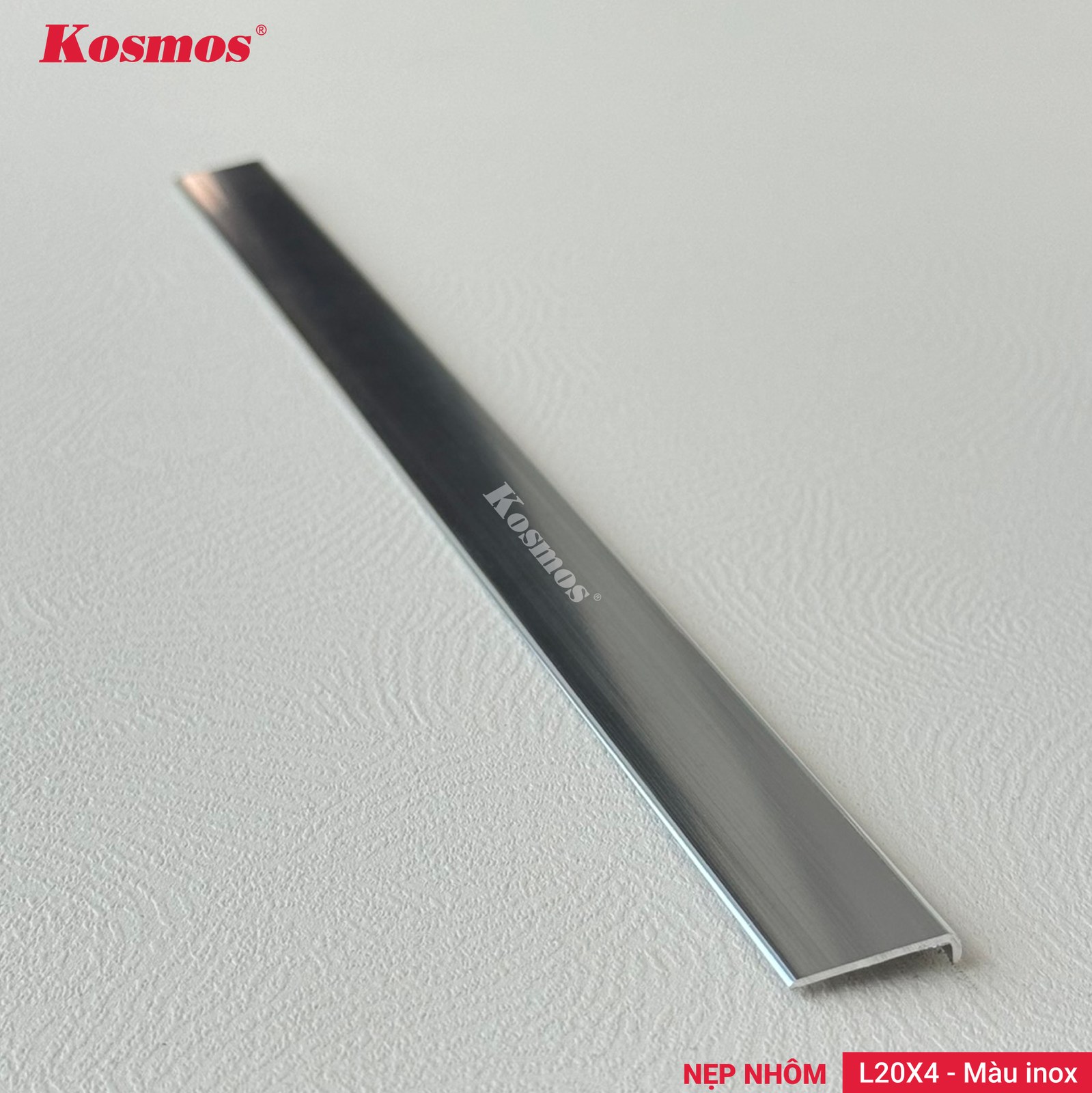 Nẹp nhôm L20X4 Màu inox - Sàn Gỗ Thiên Ngân